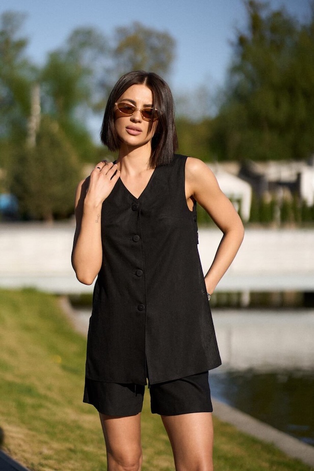 LIANA Linen Set black