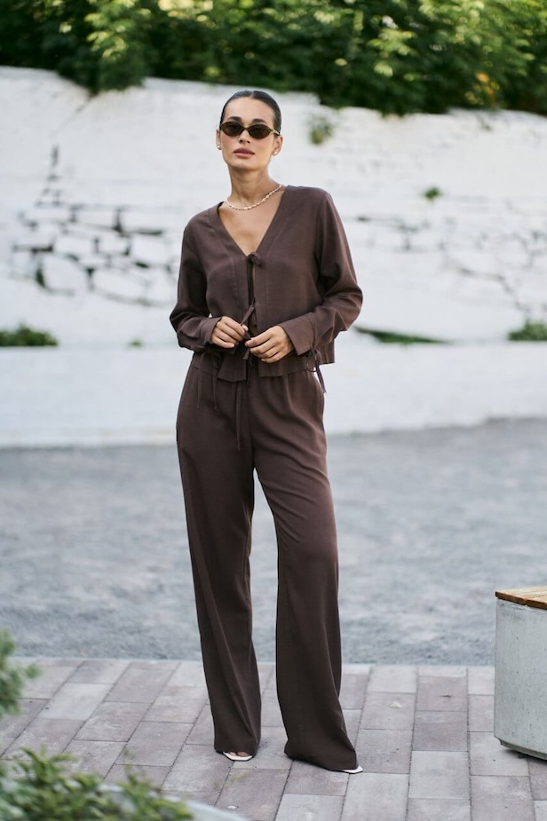 Літній костюм Selina Palazzo шоколад