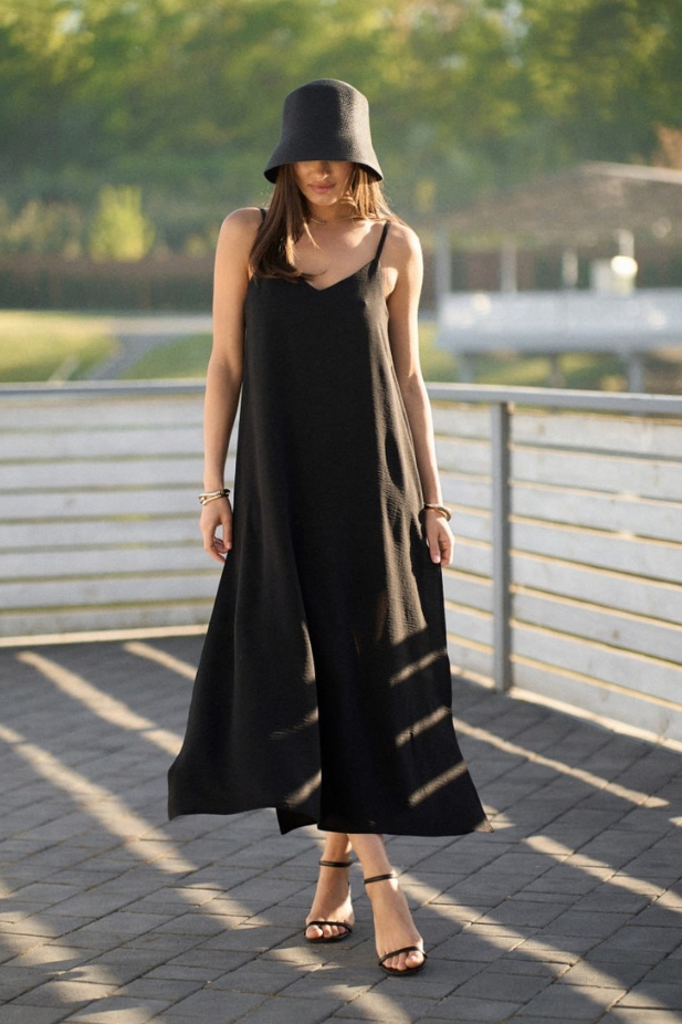 Lightweight summer maxi sundress black