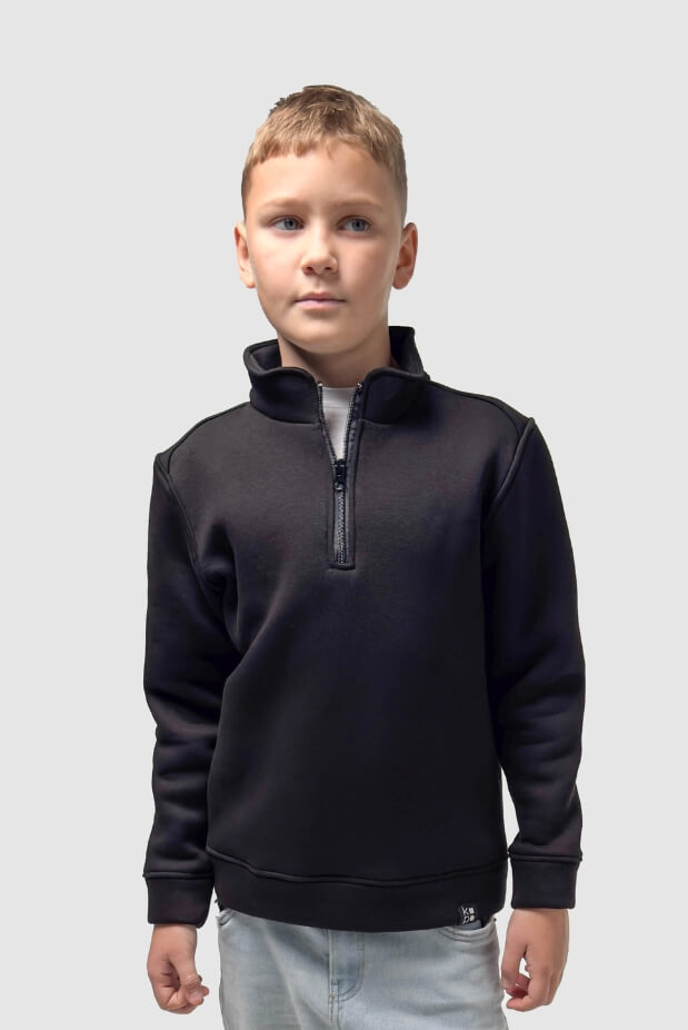 Fleece Sweatshirt for Boys. Color: Black