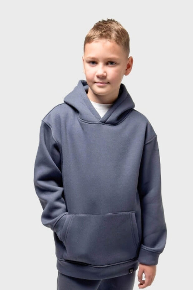 Fleece Hoodie for Boys. Color: Grey