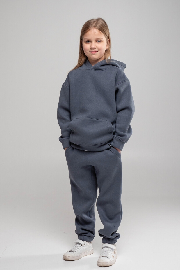 Tracksuit for a girl with a hoodie on fleece. Color: Beige
