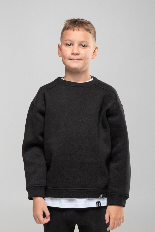 Fleece Sweatshirt for Boys. Color: Black