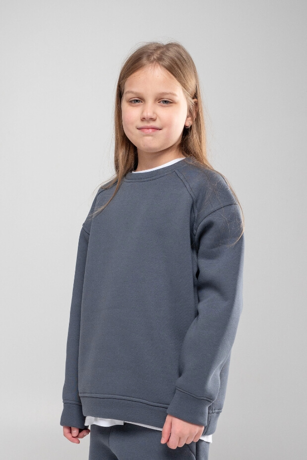 Fleece Sweatshirt for Girls. Color: Grey