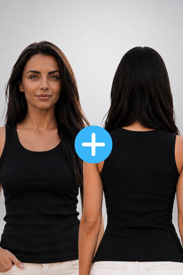Set of 2 women's basic Kopo tops:  black