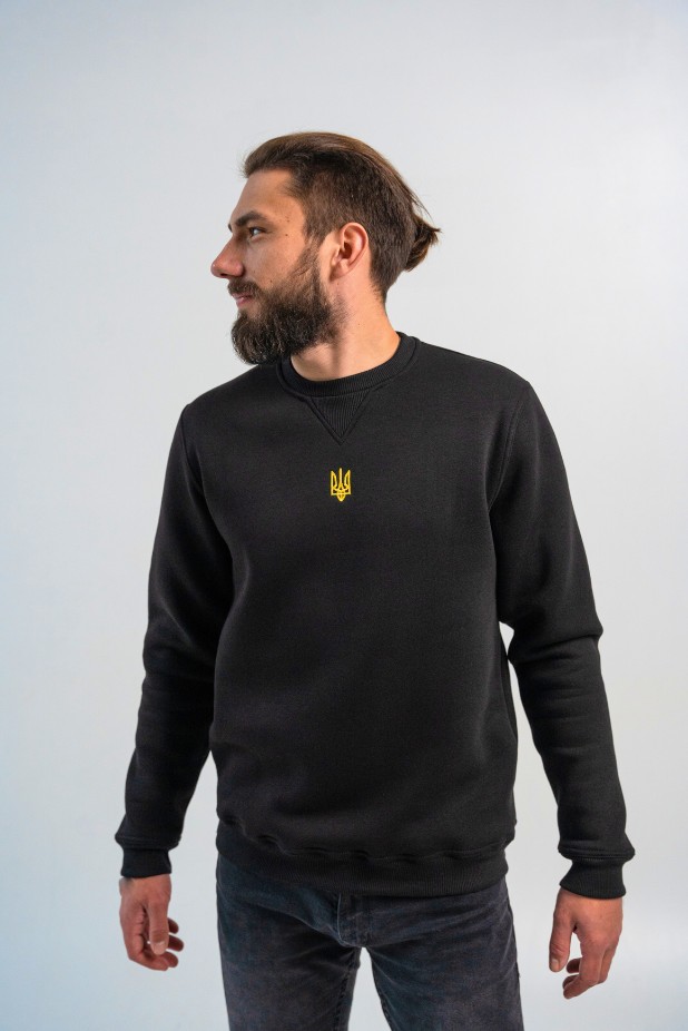 Sweatshirt on fleece in a patriotic style: Black
