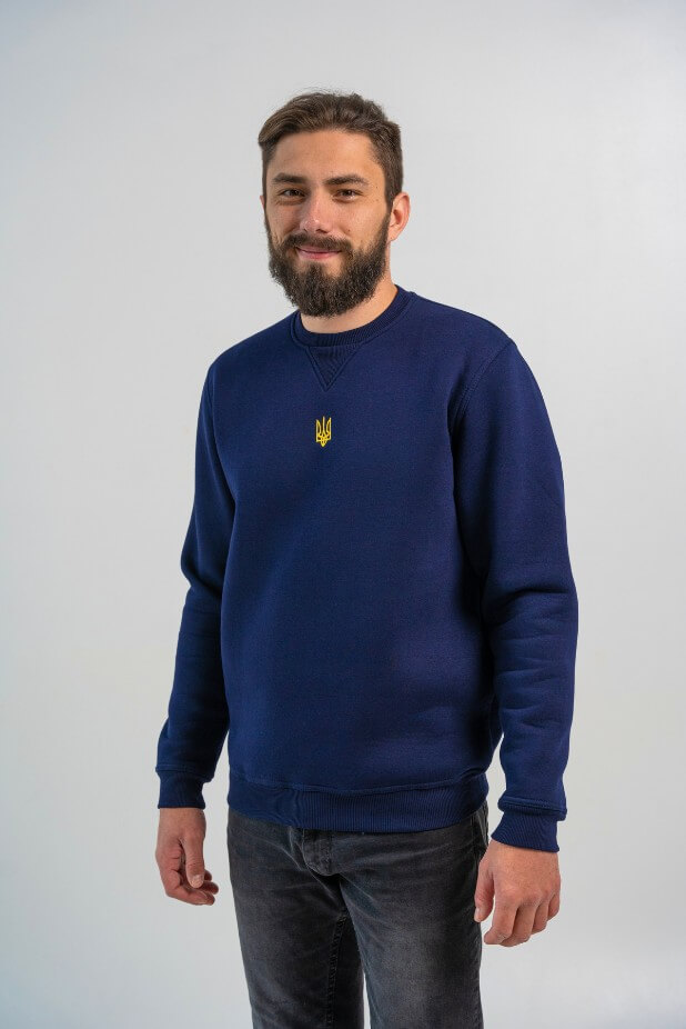 Sweatshirt on fleece in a patriotic style: Blue